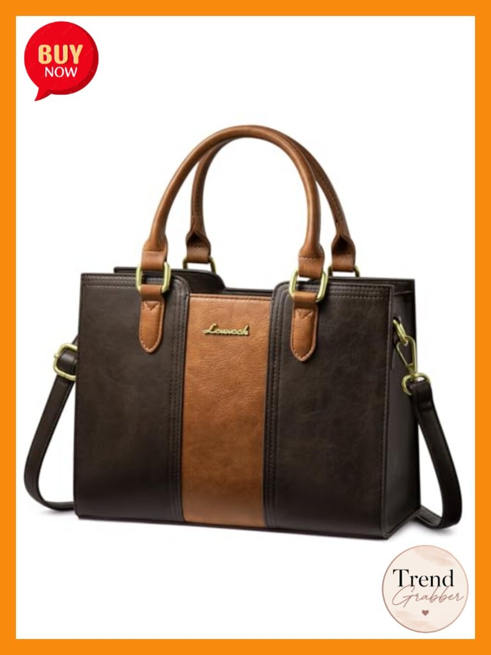 Vintage Faux Leather Satchel Crossbody Purse Top Handle Work Bag